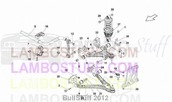 2013 Lamborghini GALLARDO LP 550-2 SPYDER JAPAN FRONT ARMS (407.05.00)